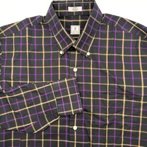 Peter Millar Men's Medium Check Button Down Long Sleeve‎ Multicolor Golf Shirt